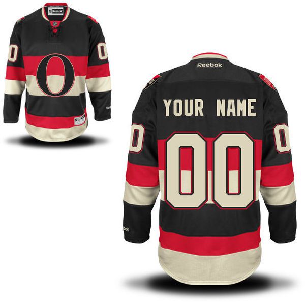 Reebok Ottawa Senators Men Premier Alternate Custom NHL Jersey - Black->->Custom Jersey